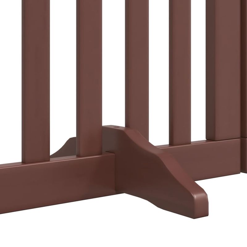Petshop - Accesorii petshop - Culcusuri si custi - Tarcuri si colivii - Poarta caini pliabila cu usa 6 panouri maro, 300 cm, lemn plop - Infinity.ro