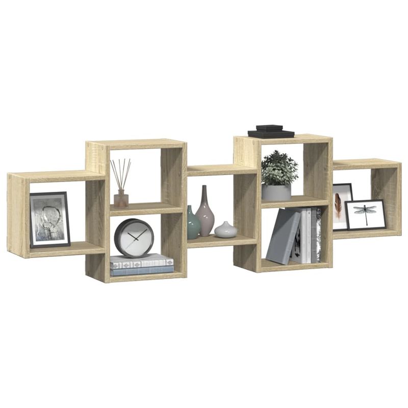 Casa si Gradina - Mobilier - Biblioteci si rafturi - Rafturi - Raft de perete, stejar sonoma, 129x18x42 cm, lemn prelucrat - Infinity.ro