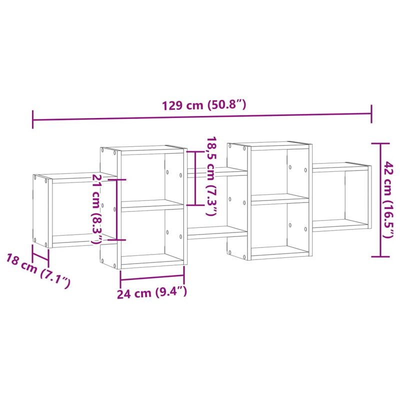 Casa si Gradina - Mobilier - Biblioteci si rafturi - Rafturi - Raft de perete, stejar sonoma, 129x18x42 cm, lemn prelucrat - Infinity.ro
