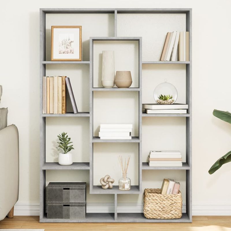 Casa si Gradina - Mobilier - Biblioteci si rafturi - Biblioteci - Biblioteca, gri beton, 102x29x143 cm, lemn prelucrat - Infinity.ro