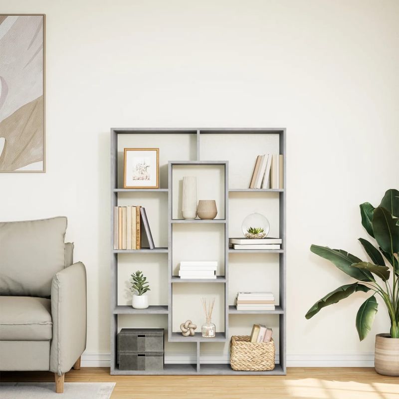 Casa si Gradina - Mobilier - Biblioteci si rafturi - Biblioteci - Biblioteca, gri beton, 102x29x143 cm, lemn prelucrat - Infinity.ro