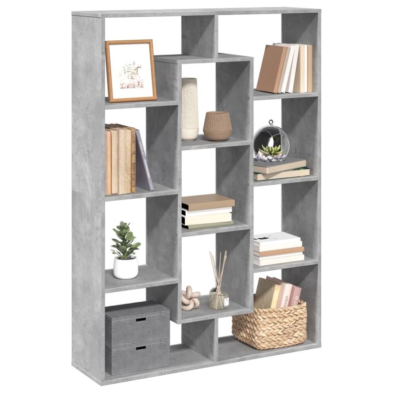 Casa si Gradina - Mobilier - Biblioteci si rafturi - Biblioteci - Biblioteca, gri beton, 102x29x143 cm, lemn prelucrat - Infinity.ro