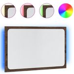 Casa si Gradina - Mobilier - Mobilier baie - Oglinzi baie - Oglinda de baie LED, stejar maro, 60x8,5x38 cm lemn prelucrat - Infinity.ro