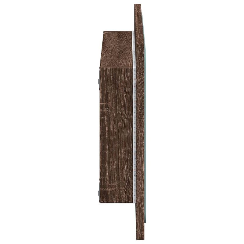 Casa si Gradina - Mobilier - Mobilier baie - Oglinzi baie - Oglinda de baie LED, stejar maro, 60x8,5x38 cm lemn prelucrat - Infinity.ro