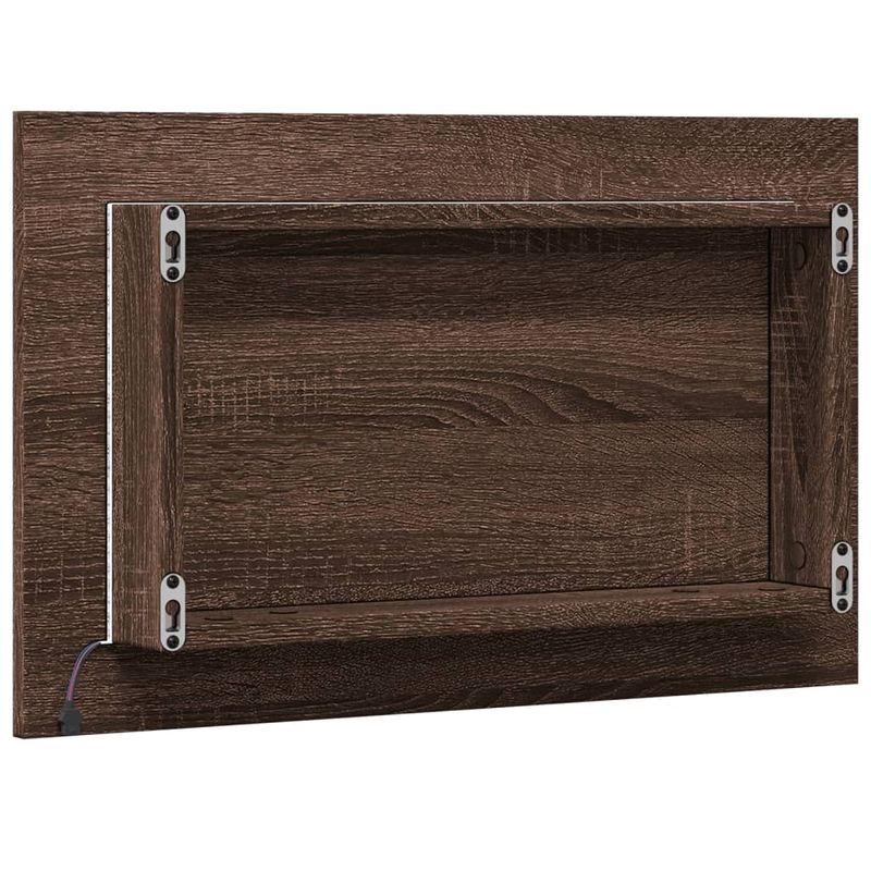 Casa si Gradina - Mobilier - Mobilier baie - Oglinzi baie - Oglinda de baie LED, stejar maro, 60x8,5x38 cm lemn prelucrat - Infinity.ro
