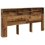 Casa si Gradina - Mobilier - Paturi si accesorii - Accesorii paturi - Tablie pat cu dulap, lemn vechi 200x19x103,5 cm lemn prelucrat - Infinity.ro