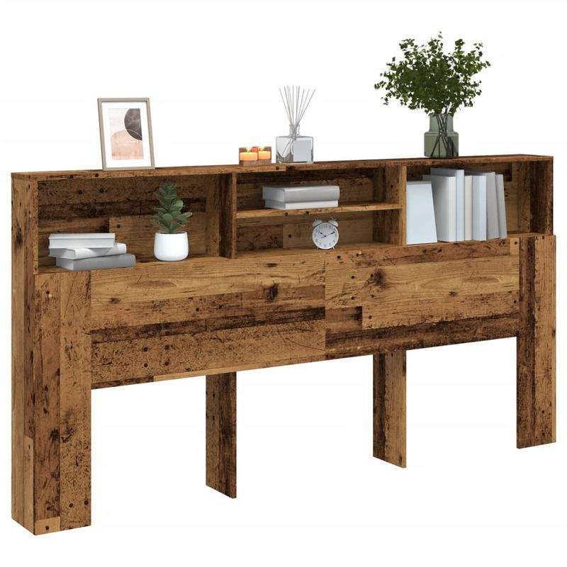 Casa si Gradina - Mobilier - Paturi si accesorii - Accesorii paturi - Tablie pat cu dulap, lemn vechi 200x19x103,5 cm lemn prelucrat - Infinity.ro
