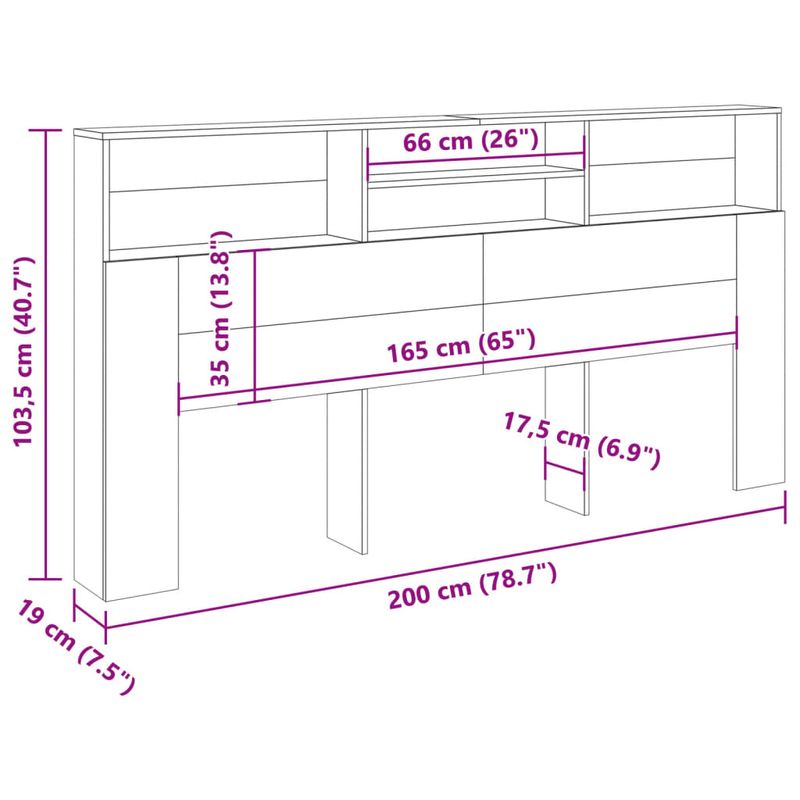 Casa si Gradina - Mobilier - Paturi si accesorii - Accesorii paturi - Tablie pat cu dulap, lemn vechi 200x19x103,5 cm lemn prelucrat - Infinity.ro
