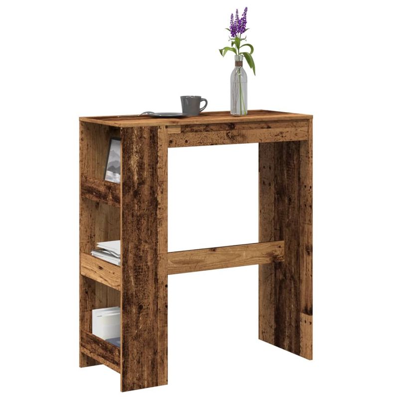 Casa si Gradina - Mobilier - Mese si birouri - Mese bucatarie si dining - Masa bar cu rafturi, lemn vechi, 90x40x103,5 cm, lemn prelucrat - Infinity.ro