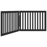 Petshop - Accesorii petshop - Culcusuri si custi - Usi animale - Poarta pentru caini pliabila 2 panouri negru, 160 cm, lemn plop - Infinity.ro