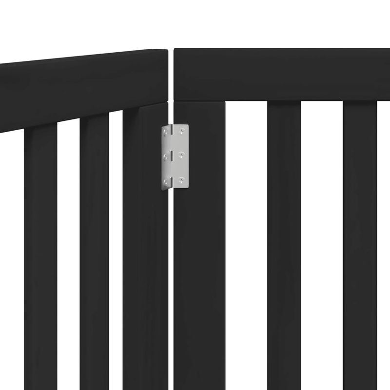 Petshop - Accesorii petshop - Culcusuri si custi - Usi animale - Poarta pentru caini pliabila 2 panouri negru, 160 cm, lemn plop - Infinity.ro