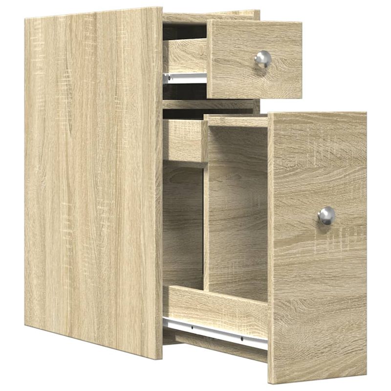 Casa si Gradina - Mobilier - Dulapuri si sifoniere - Dulapuri - Dulap de baie ingust cu roti, stejar sonoma, lemn prelucrat - Infinity.ro