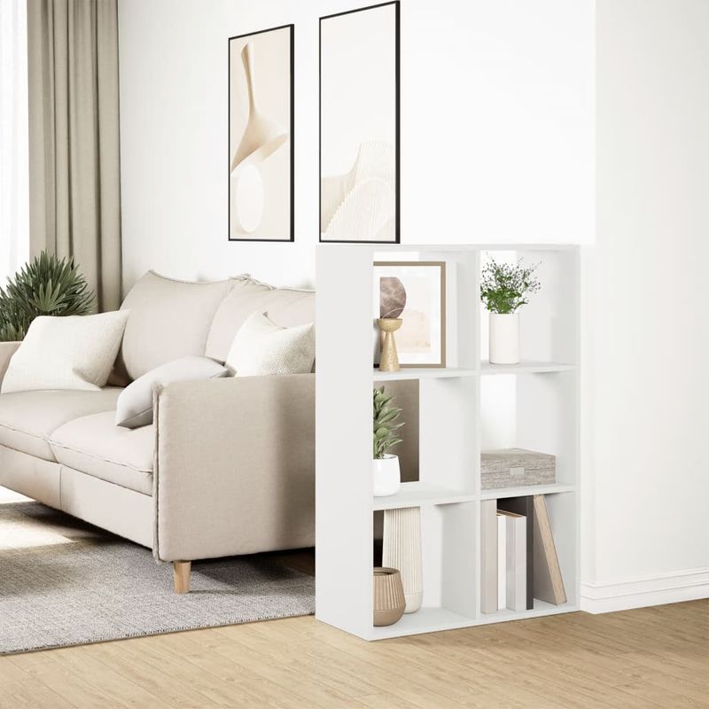 Casa si Gradina - Mobilier - Biblioteci si rafturi - Biblioteci - Biblioteca/separator camera alb 69,5x29x103,5 cm lemn prelucrat - Infinity.ro