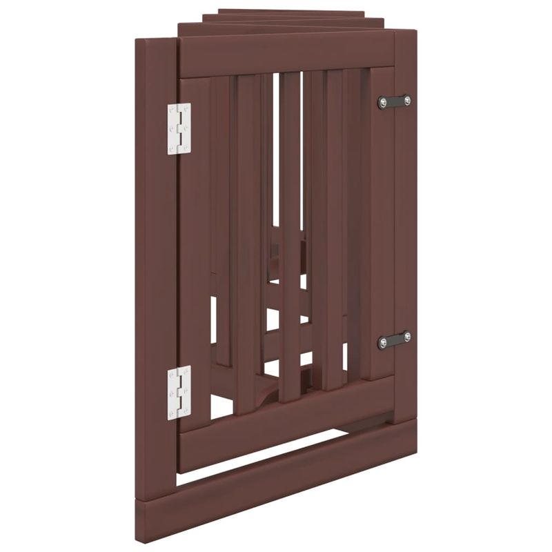 Petshop - Accesorii petshop - Culcusuri si custi - Tarcuri si colivii - Poarta caini pliabila cu usa 6 panouri maro, 300 cm, lemn plop - Infinity.ro