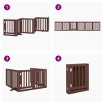 Petshop - Accesorii petshop - Culcusuri si custi - Tarcuri si colivii - Poarta caini pliabila cu usa 6 panouri maro, 300 cm, lemn plop - Infinity.ro