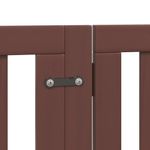 Petshop - Accesorii petshop - Culcusuri si custi - Tarcuri si colivii - Poarta caini pliabila cu usa 6 panouri maro, 300 cm, lemn plop - Infinity.ro