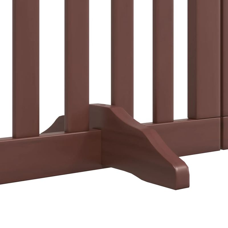 Petshop - Accesorii petshop - Culcusuri si custi - Tarcuri si colivii - Poarta caini pliabila cu usa 6 panouri maro, 300 cm, lemn plop - Infinity.ro