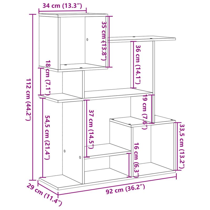 Casa si Gradina - Mobilier - Biblioteci si rafturi - Biblioteci - Biblioteca/separator camera stejar sonoma 92x29x112 cm lemn - Infinity.ro