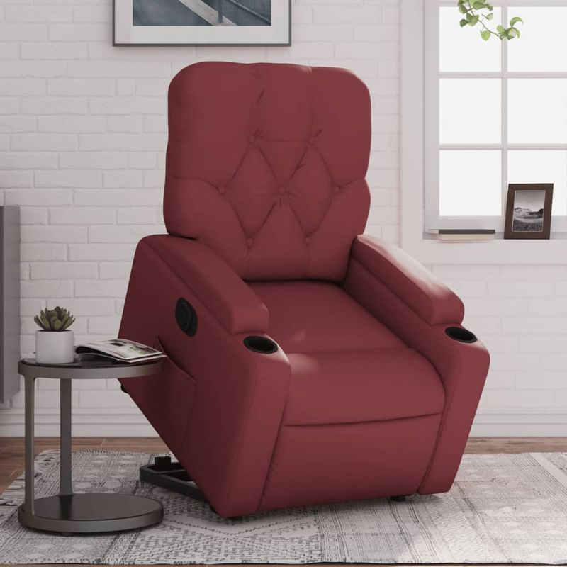 Casa si Gradina - Mobilier - Scaune si fotolii - Fotolii - Fotoliu rabatabil electric cu ridicare, rosu vin - Infinity.ro