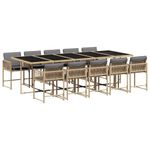 Casa si Gradina - Gradina si terasa - Mobilier exterior - Seturi mobila gradina - Set mobilier gradina cu perne, 11 piese bej combinat poliratan - Infinity.ro