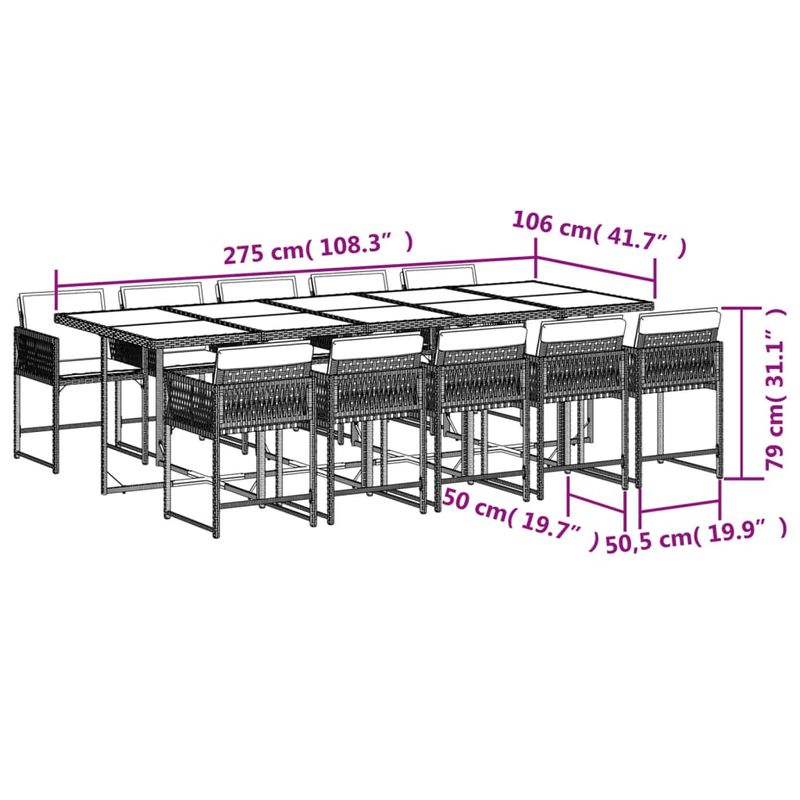 Casa si Gradina - Gradina si terasa - Mobilier exterior - Seturi mobila gradina - Set mobilier gradina cu perne, 11 piese bej combinat poliratan - Infinity.ro
