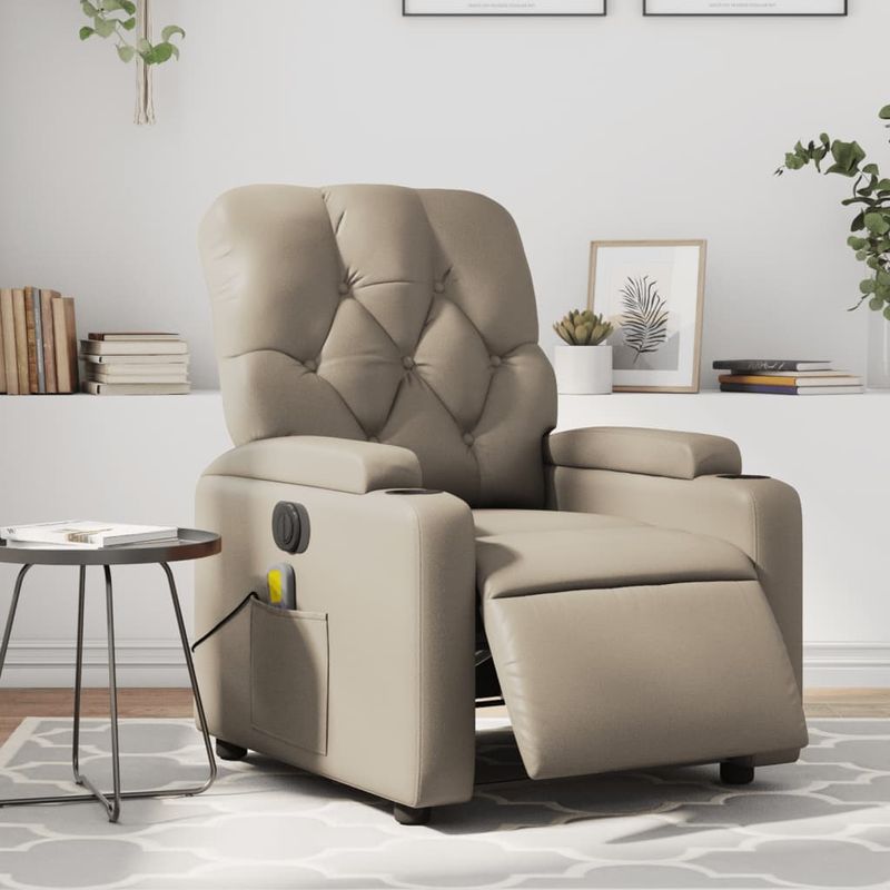 Ingrijire personala si Cosmetice - Sanatate si wellness - Articole wellness - Fotolii de masaj - Fotoliu electric masaj rabatabil, cappuccino, piele ecologica - Infinity.ro