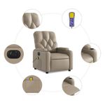 Ingrijire personala si Cosmetice - Sanatate si wellness - Articole wellness - Fotolii de masaj - Fotoliu electric masaj rabatabil, cappuccino, piele ecologica - Infinity.ro