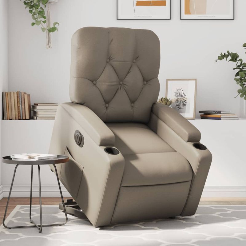 Casa si Gradina - Mobilier - Scaune si fotolii - Fotolii - Fotoliu rabatabil electric cu ridicare, cappuccino - Infinity.ro