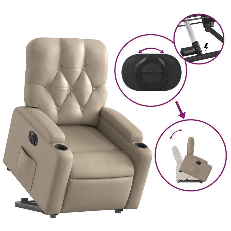 Casa si Gradina - Mobilier - Scaune si fotolii - Fotolii - Fotoliu rabatabil electric cu ridicare, cappuccino - Infinity.ro