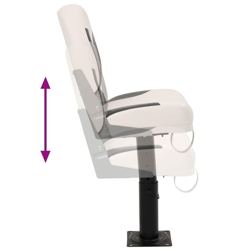 Auto si Moto - Ambarcatiuni - Piese pentru ambarcatiuni - Set scaun pliabil de barca, 2 piese, spatar mic/centura fixare, model cu piedestal reglabil - Infinity.ro