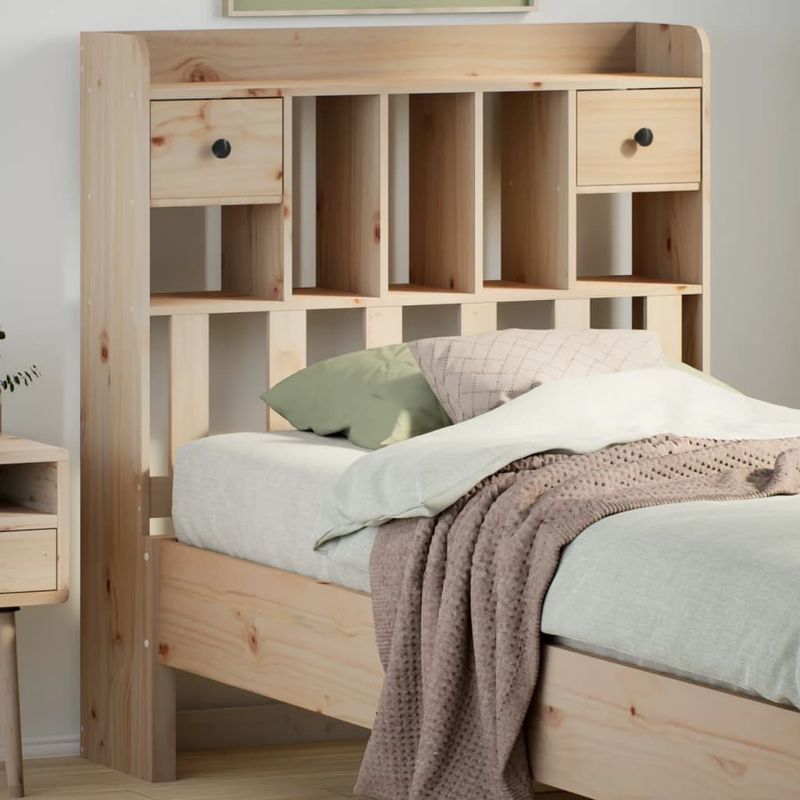 Casa si Gradina - Mobilier - Paturi si accesorii - Accesorii paturi - Tablie de pat cu depozitare, 100 cm, lemn masiv de pin - Infinity.ro