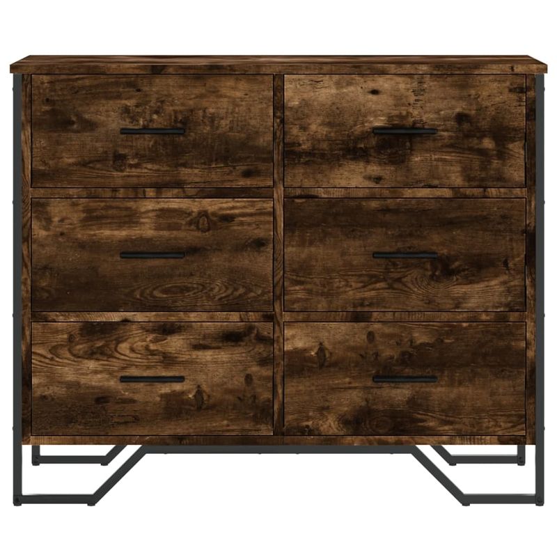 Casa si Gradina - Mobilier - Comode si corpuri - Comode - Comoda cu sertare stejar fumuriu 91x35,5x74,5 cm lemn prelucrat - Infinity.ro