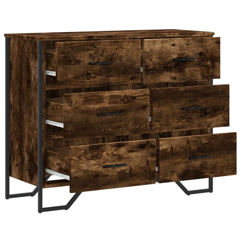 Casa si Gradina - Mobilier - Comode si corpuri - Comode - Comoda cu sertare stejar fumuriu 91x35,5x74,5 cm lemn prelucrat - Infinity.ro
