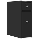 Casa si Gradina - Mobilier - Dulapuri si sifoniere - Dulapuri - Dulap de baie ingust cu roti, negru, lemn prelucrat - Infinity.ro