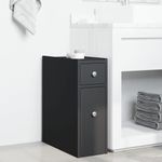 Casa si Gradina - Mobilier - Dulapuri si sifoniere - Dulapuri - Dulap de baie ingust cu roti, negru, lemn prelucrat - Infinity.ro