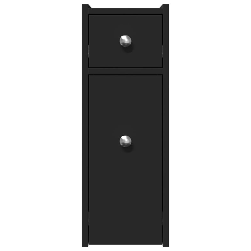 Casa si Gradina - Mobilier - Dulapuri si sifoniere - Dulapuri - Dulap de baie ingust cu roti, negru, lemn prelucrat - Infinity.ro