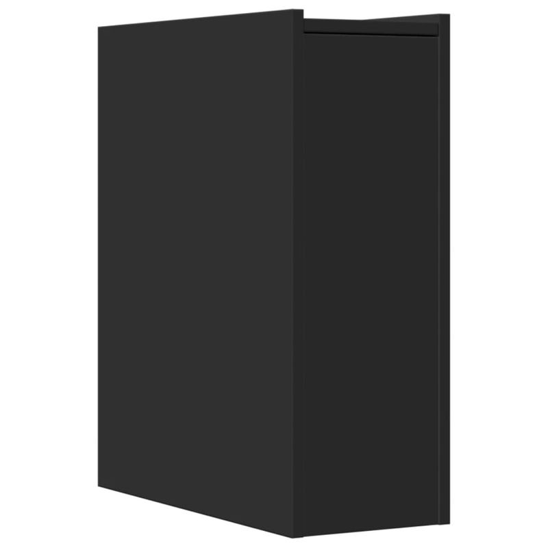 Casa si Gradina - Mobilier - Dulapuri si sifoniere - Dulapuri - Dulap de baie ingust cu roti, negru, lemn prelucrat - Infinity.ro