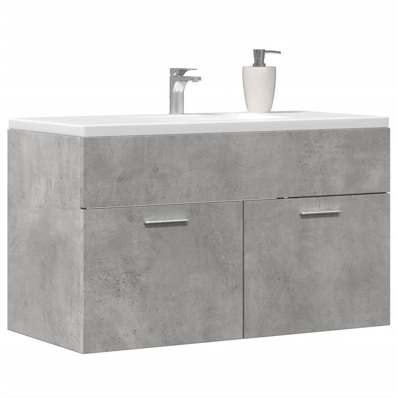 Casa si Gradina - Mobilier - Seturi de mobilier - Seturi baie - Dulap de chiuveta, gri beton, 80x38,5x46 cm, PAL - Infinity.ro
