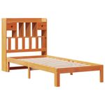 Casa si Gradina - Mobilier - Paturi si accesorii - Paturi - Pat biblioteca fara saltea maro ceruit 75x190 cm lemn masiv pin - Infinity.ro