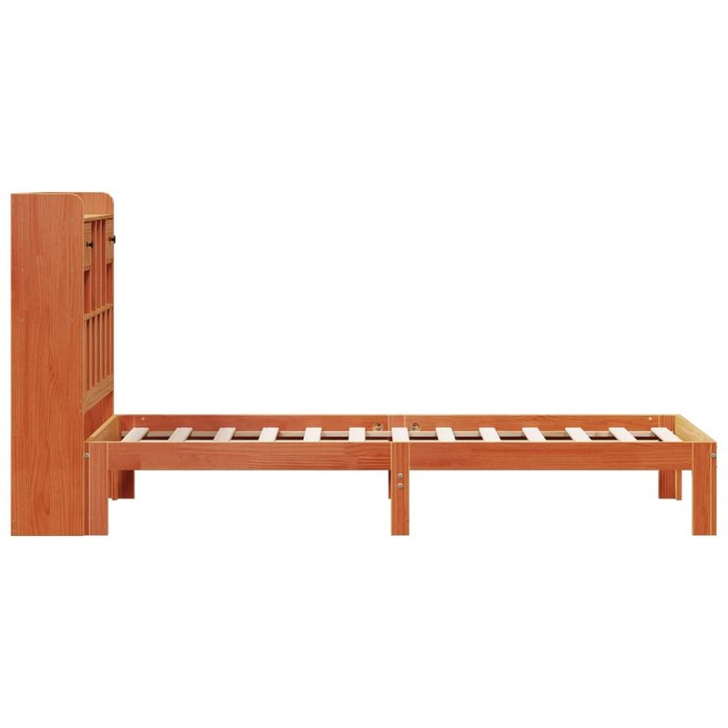 Casa si Gradina - Mobilier - Paturi si accesorii - Paturi - Pat biblioteca fara saltea maro ceruit 75x190 cm lemn masiv pin - Infinity.ro