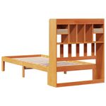 Casa si Gradina - Mobilier - Paturi si accesorii - Paturi - Pat biblioteca fara saltea maro ceruit 75x190 cm lemn masiv pin - Infinity.ro