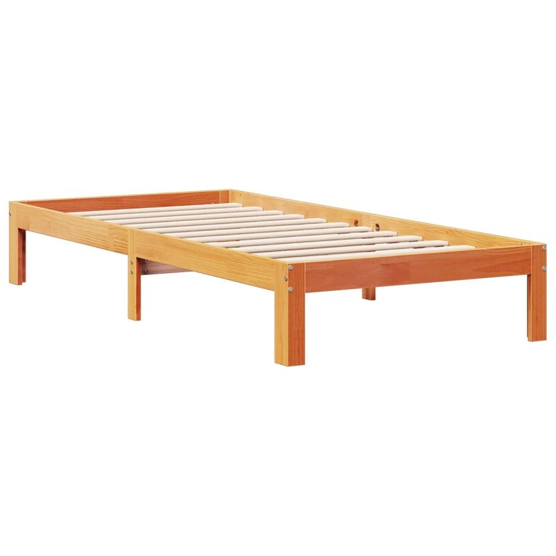 Casa si Gradina - Mobilier - Paturi si accesorii - Paturi - Pat biblioteca fara saltea maro ceruit 75x190 cm lemn masiv pin - Infinity.ro