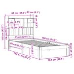 Casa si Gradina - Mobilier - Paturi si accesorii - Paturi - Pat biblioteca fara saltea maro ceruit 75x190 cm lemn masiv pin - Infinity.ro