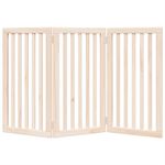 Petshop - Accesorii petshop - Culcusuri si custi - Custi interior si exterior - Poarta pentru caini pliabila, 3 panouri, 150 cm, lemn de plop - Infinity.ro