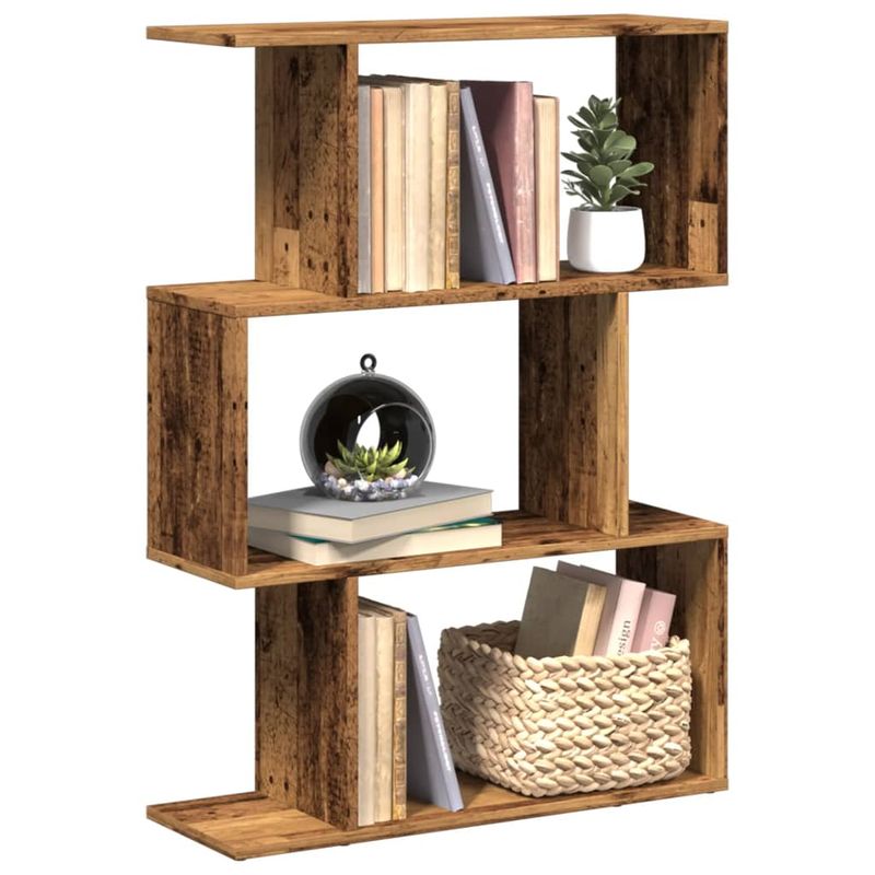 Casa si Gradina - Mobilier - Biblioteci si rafturi - Biblioteci - Biblioteca/separator 3 niveluri lemn vechi 70x24x97 cm lemn - Infinity.ro