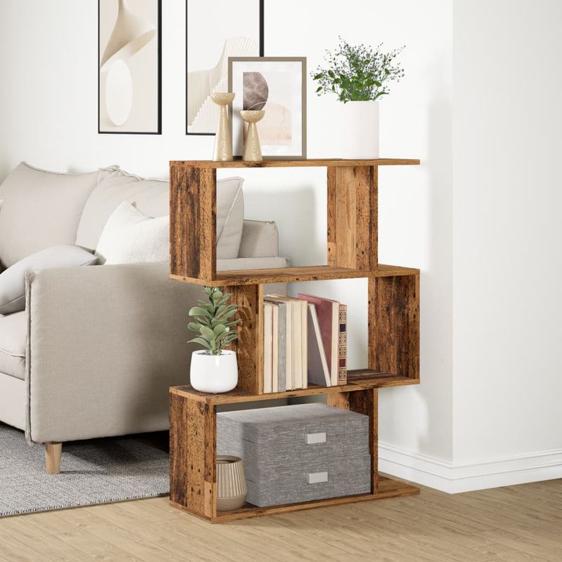 Casa si Gradina - Mobilier - Biblioteci si rafturi - Biblioteci - Biblioteca/separator 3 niveluri lemn vechi 70x24x97 cm lemn - Infinity.ro