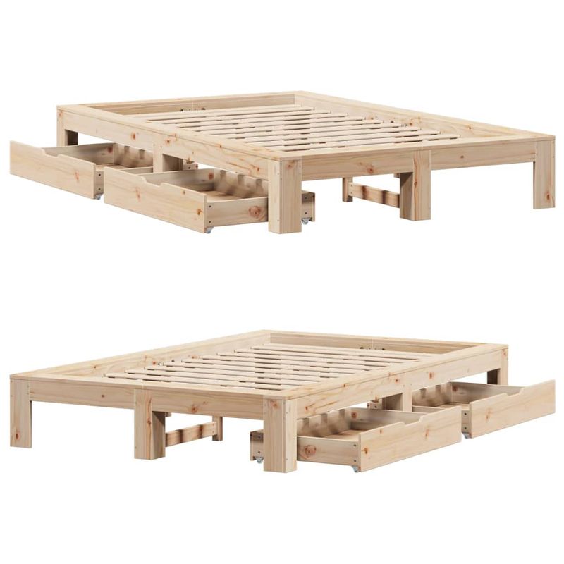 Casa si Gradina - Mobilier - Paturi si accesorii - Paturi - Cadru de pat fara saltea, 135x190 cm, lemn masiv de pin - Infinity.ro