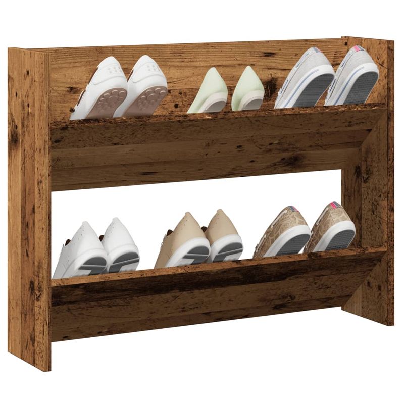 Casa si Gradina - Mobilier - Organizare si depozitare - Organizator incaltaminte - Pantofar de perete, lemn vechi, 80x18x60 cm, lemn prelucrat - Infinity.ro