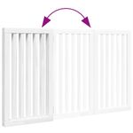 Petshop - Accesorii petshop - Culcusuri si custi - Custi interior si exterior - Poarta pentru caini pliabila, 3 panouri, alb, 150 cm, lemn plop - Infinity.ro