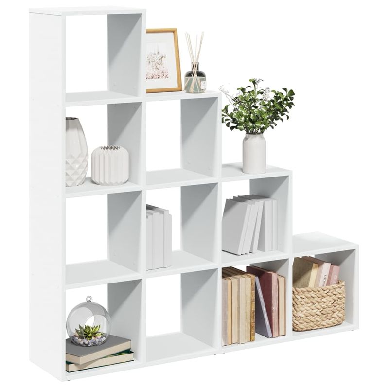 Casa si Gradina - Mobilier - Biblioteci si rafturi - Biblioteci - Biblioteca/separator 4 niveluri, alb, 131,5x29x131,5 cm lemn - Infinity.ro